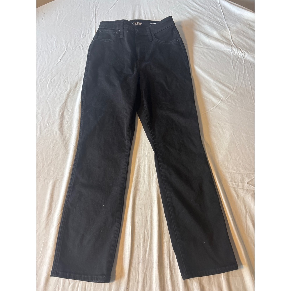 J.Crew‎ Curvy Vintage Slim Straight Jeans Womens 27 Black  High Rise